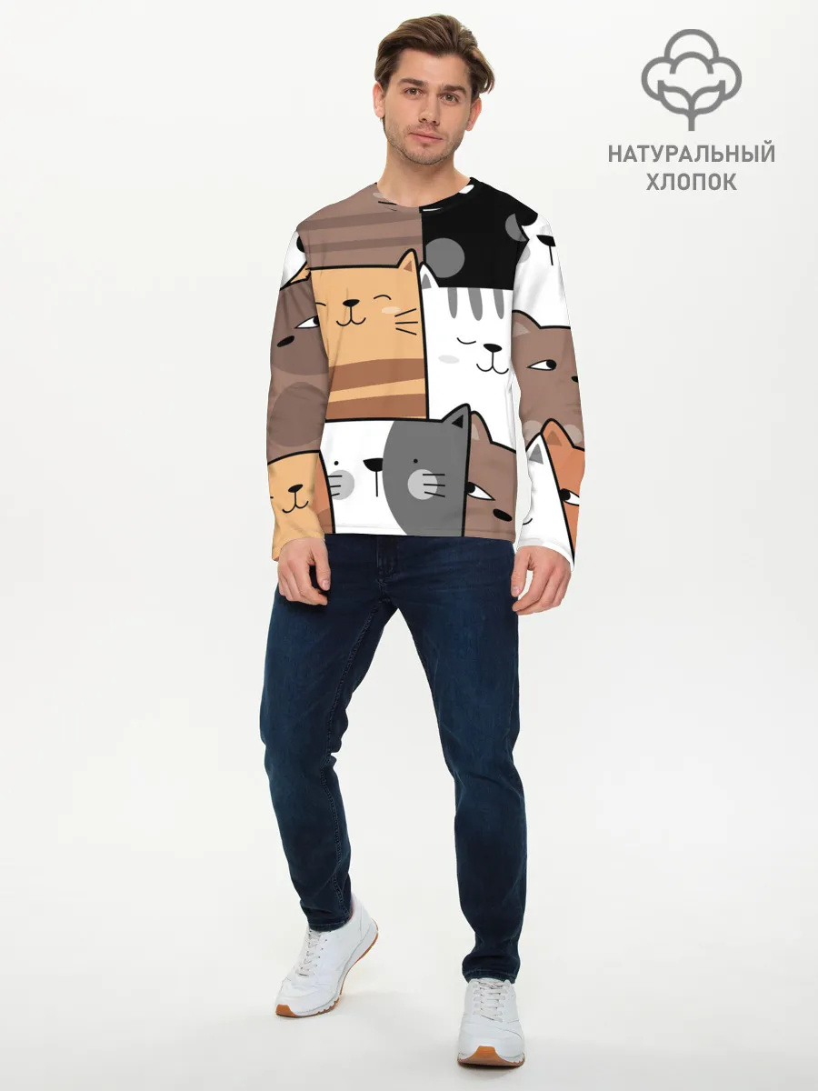 Мужской лонгслив базовый / КОТЕЙКИ | ПАТТЕРН