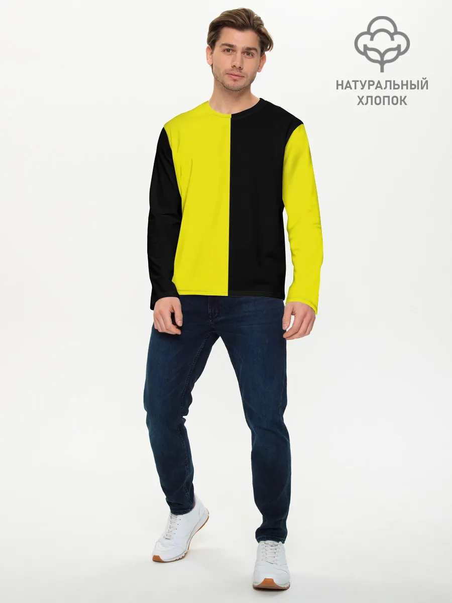 Мужской лонгслив базовый / BLACK YELLOW | ЧЕРНО ЖЕЛТЫЙ
