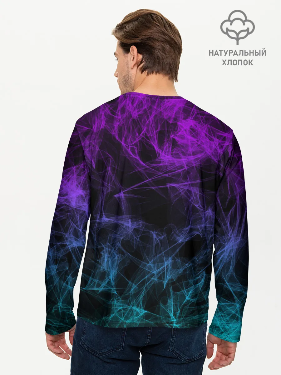 Мужской лонгслив базовый / NEON SMOKES STRIPES | НЕОНОВЫЕ ВОЛНЫ