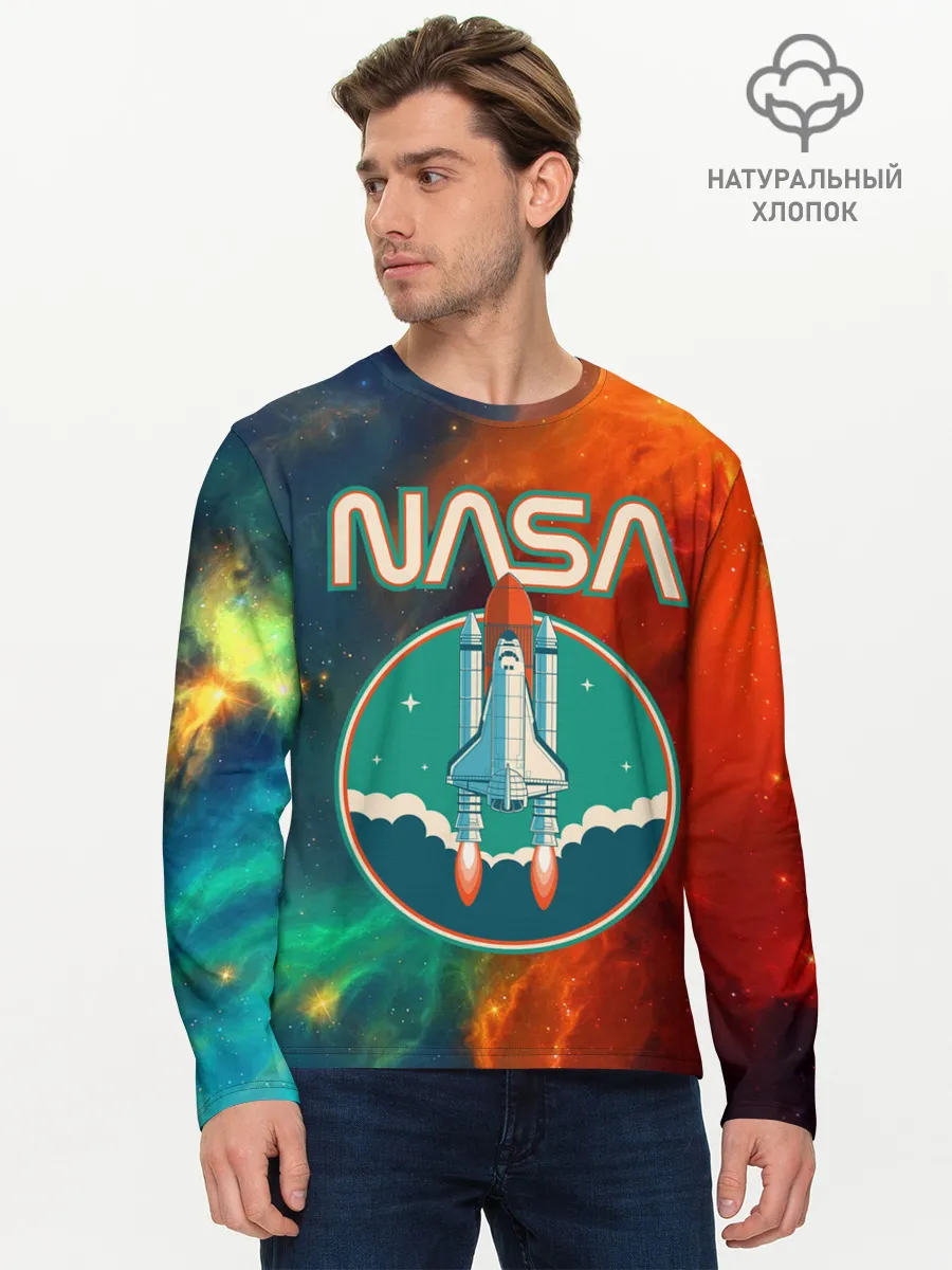 Мужской лонгслив базовый / NASA