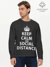 Мужской лонгслив базовый / Keep Calm And Social Distance