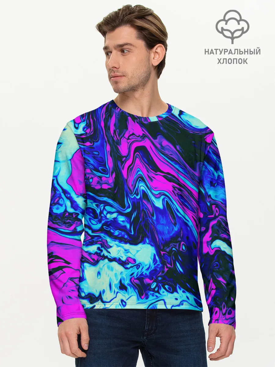 Мужской лонгслив базовый / DIGITAL ABSTRACT