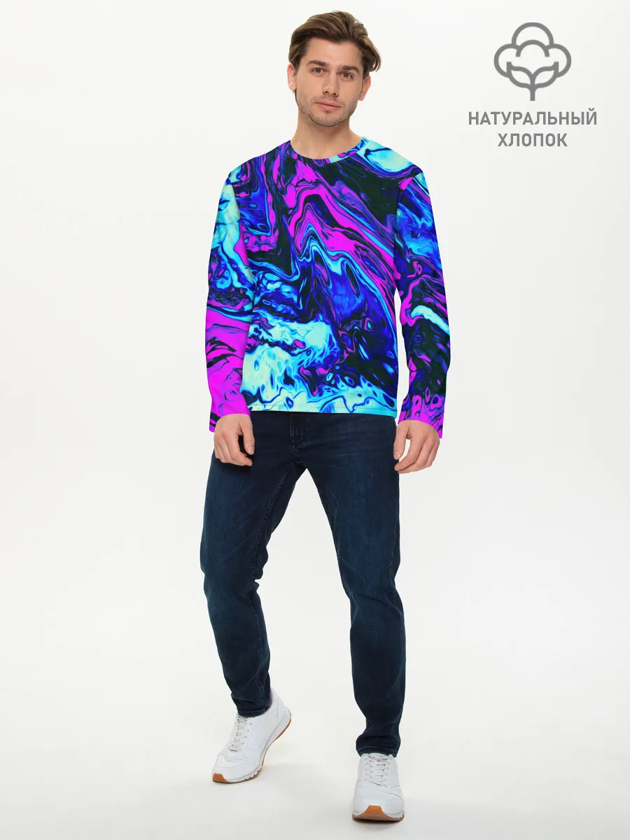 Мужской лонгслив базовый / DIGITAL ABSTRACT