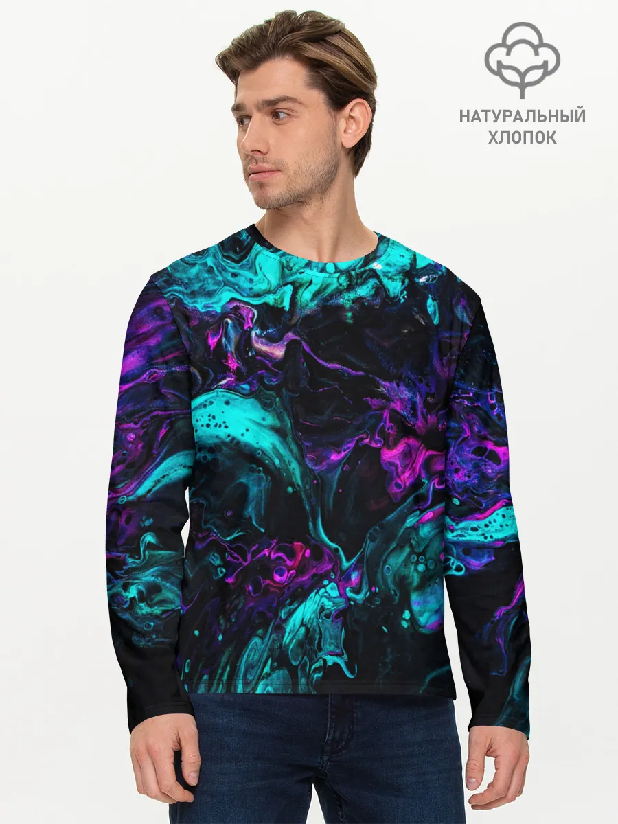 Мужской лонгслив базовый / НЕОНОВАЯ АБСТРАКЦИЯ | NEON