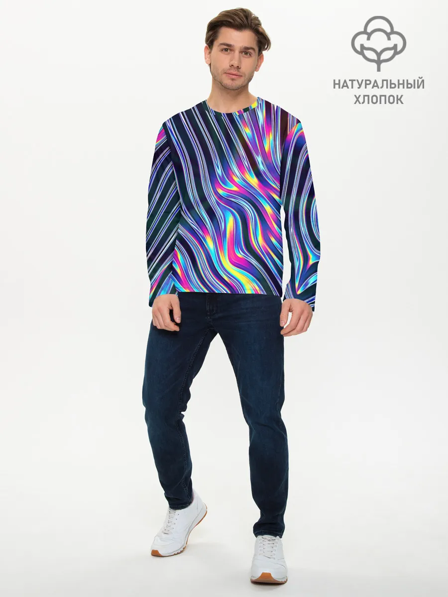Мужской лонгслив базовый / DIGITAL ABSTRACT