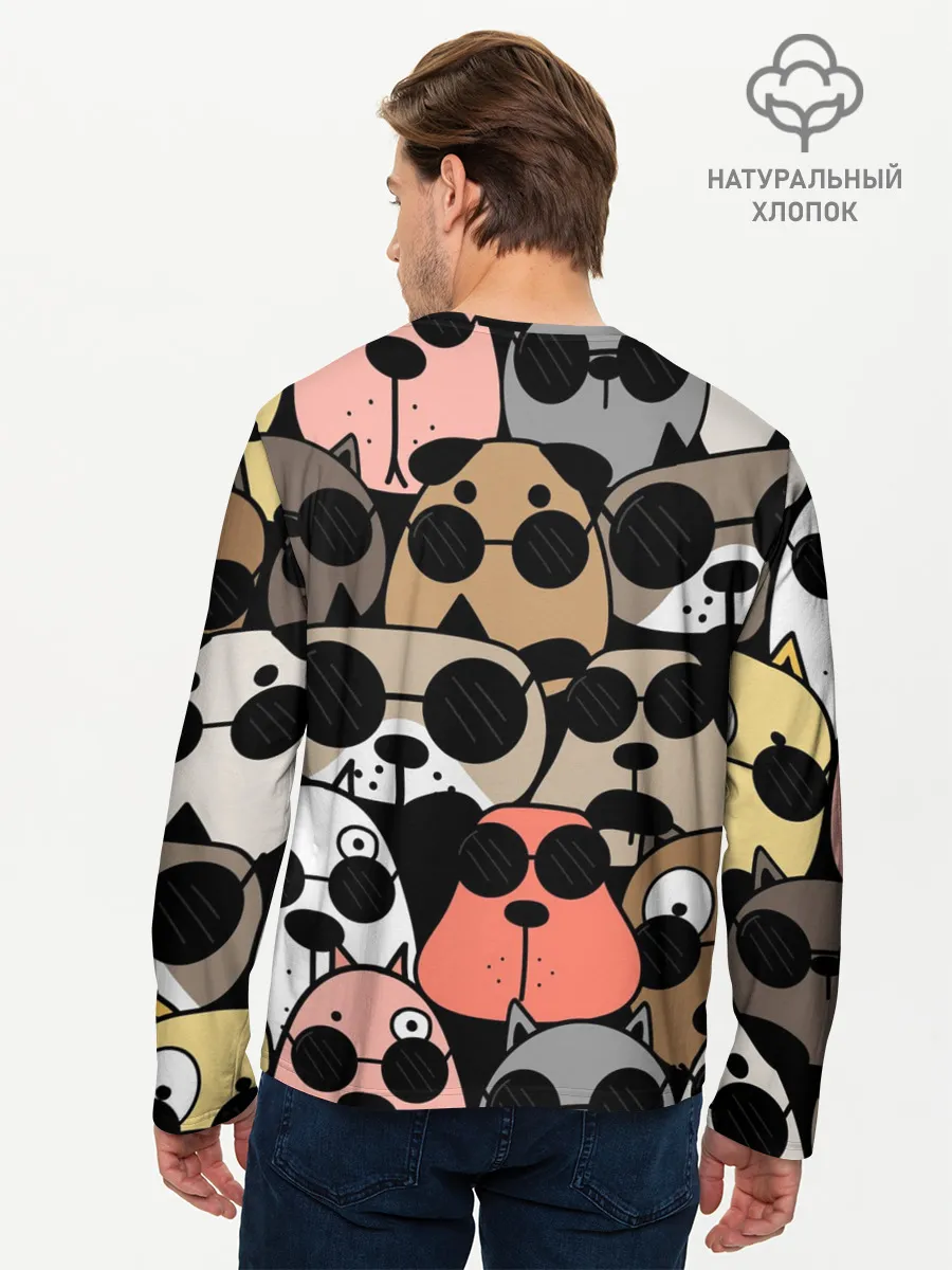 Мужской лонгслив базовый / Серьезные псы