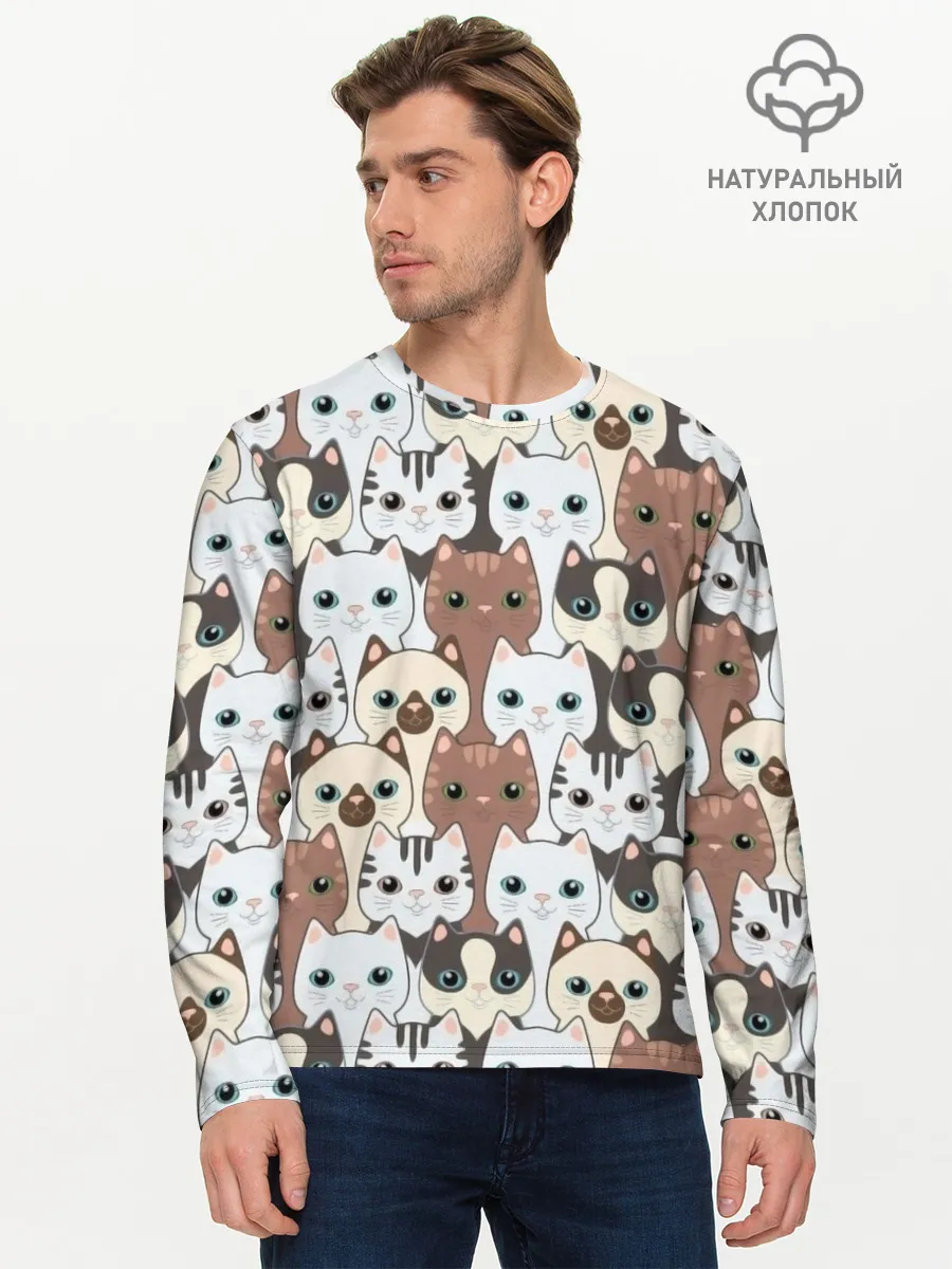 Мужской лонгслив базовый / Животные.