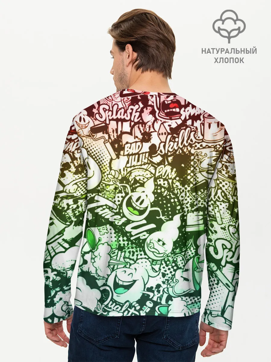 Мужской лонгслив базовый / Граффити