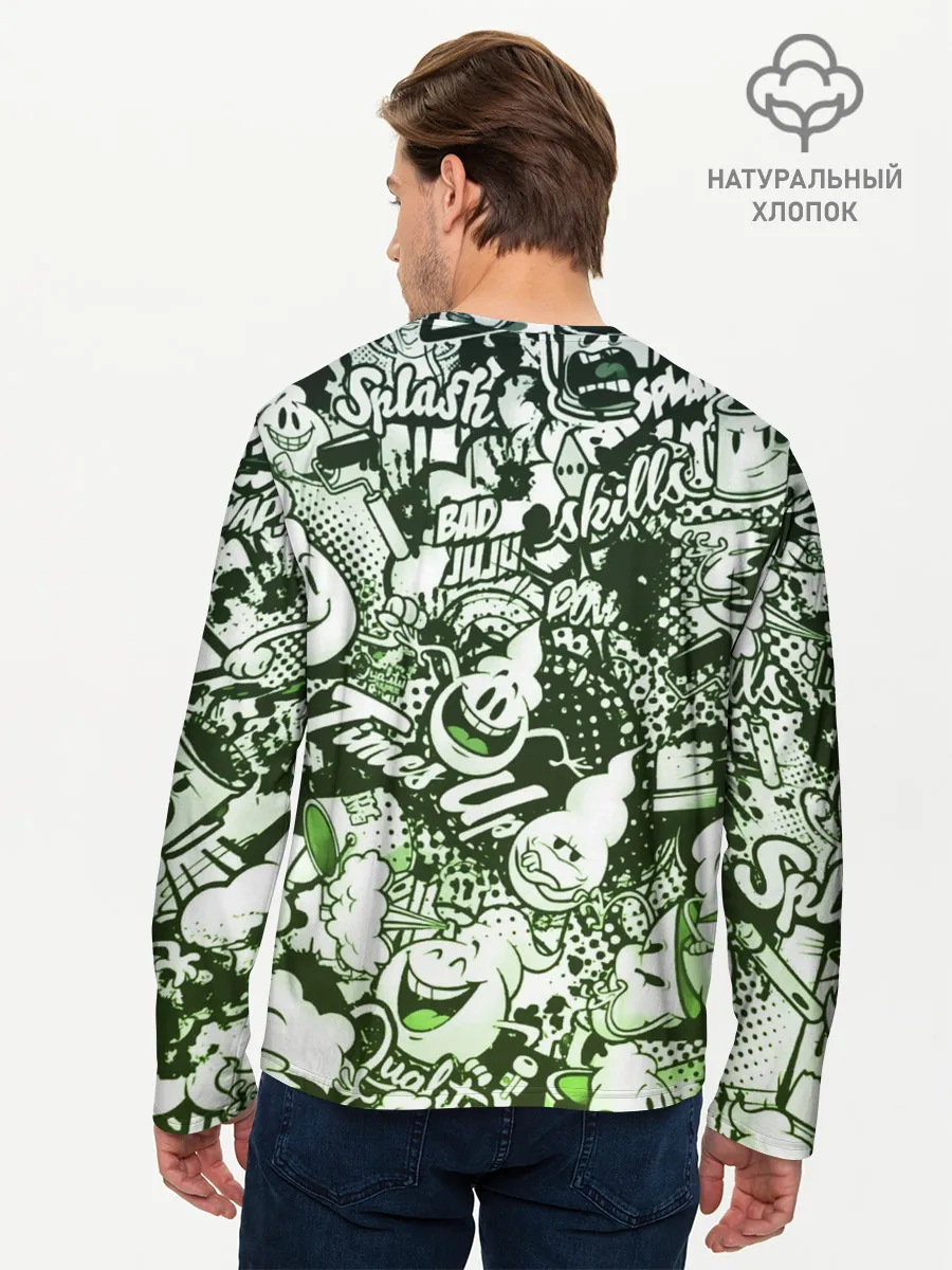 Мужской лонгслив базовый / Граффити