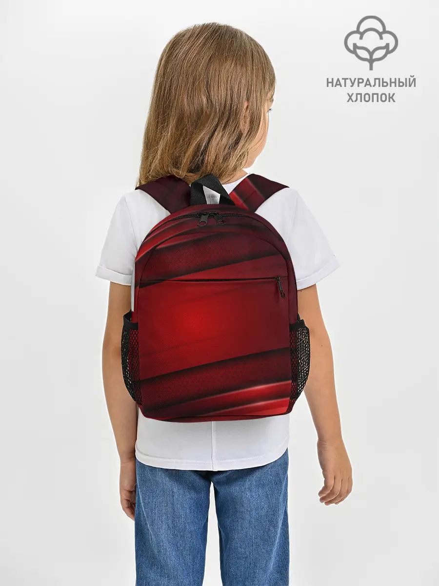 Рюкзак детский / 3D red Абстрактные линии