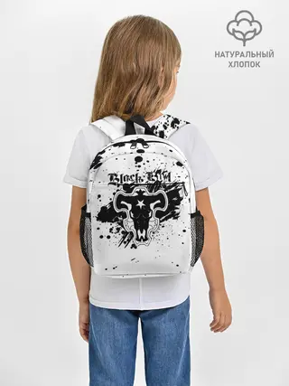 Рюкзак детский / Черные быки брызги Чёрный клевер