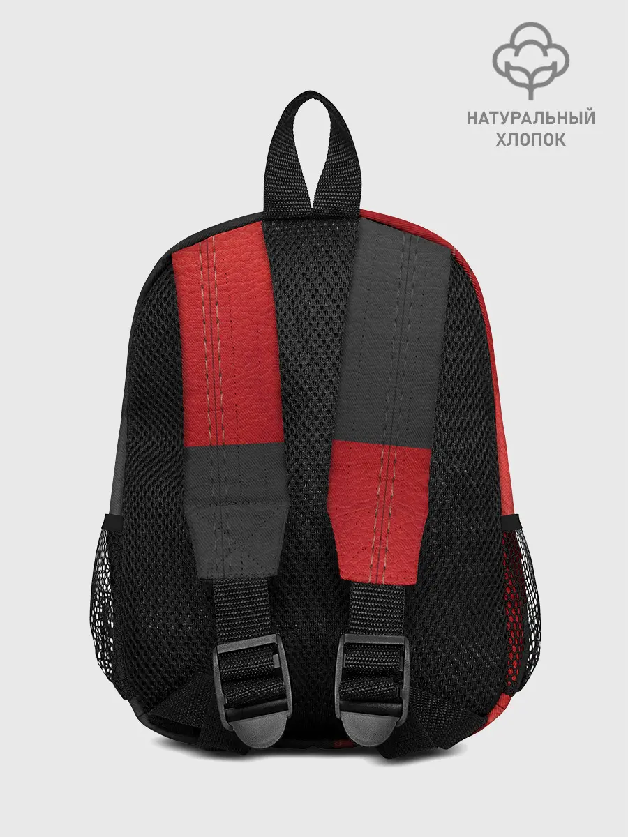 Рюкзак детский / Черно-красная Кожа