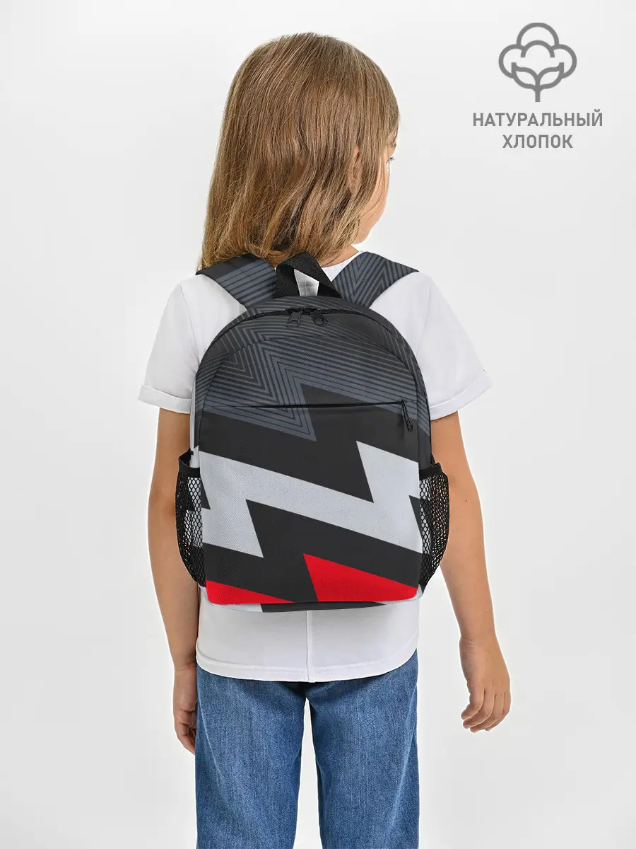 Рюкзак детский / Черно-красные зигзаги