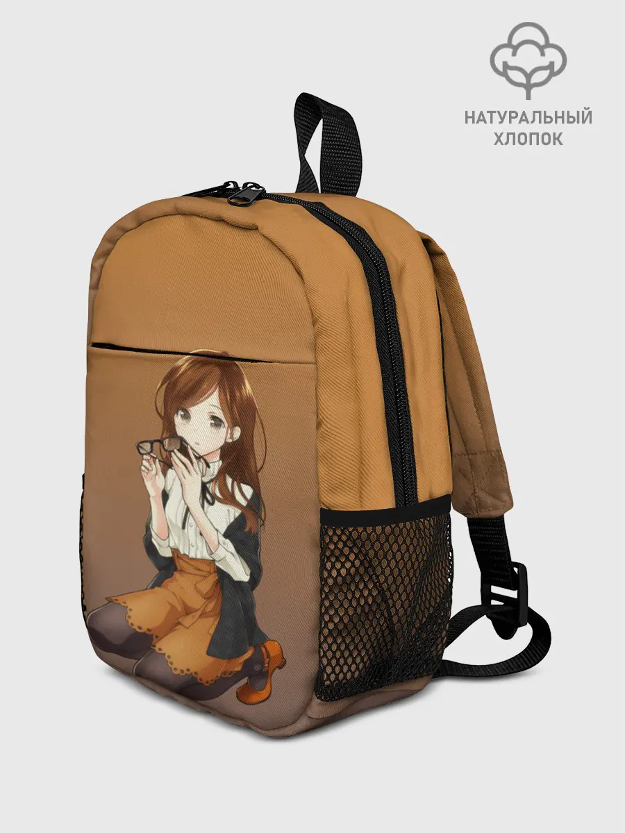Рюкзак детский / анимешная девочка очки офис