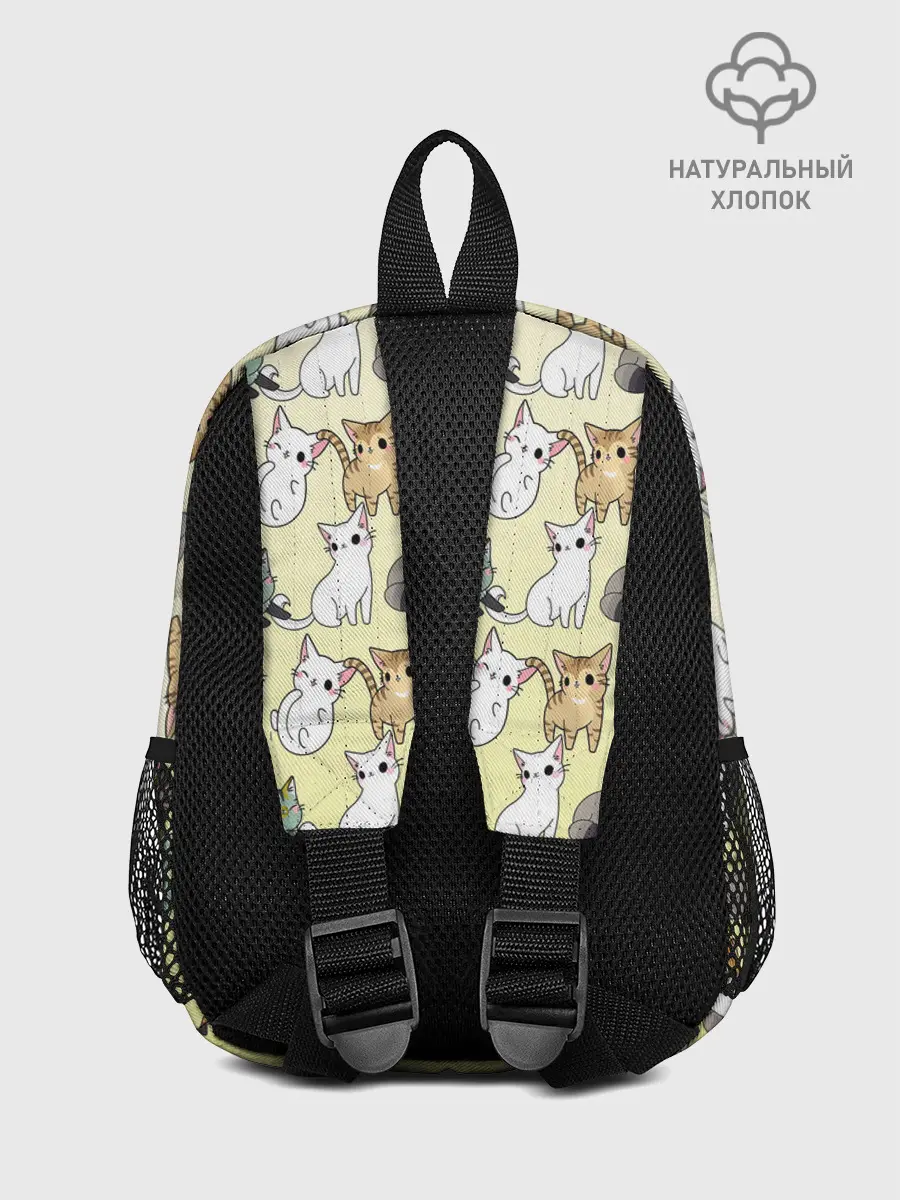 Рюкзак детский / мультяшные котики на желтом мя