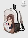 Рюкзак детский / Девочка и белый кот аниме