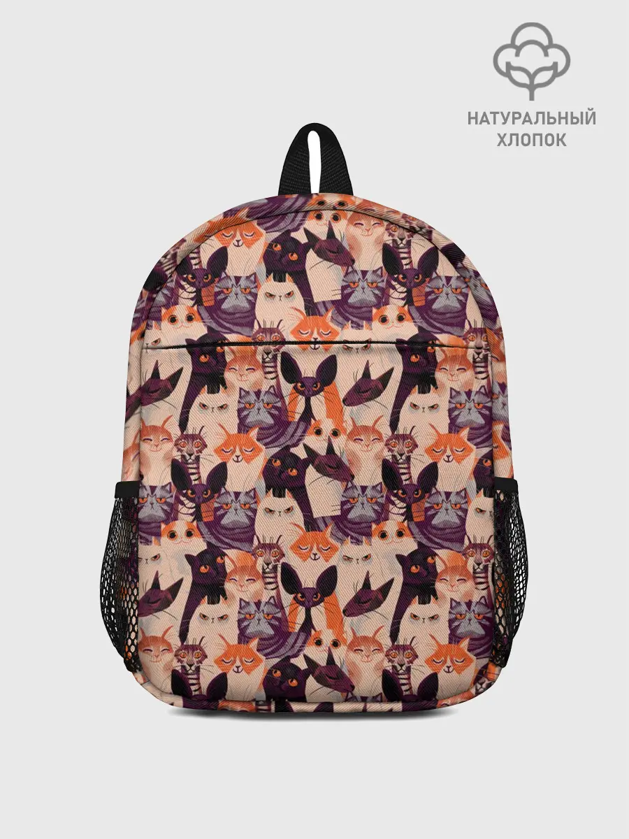 Рюкзак детский / Мемные Коты Паттерн