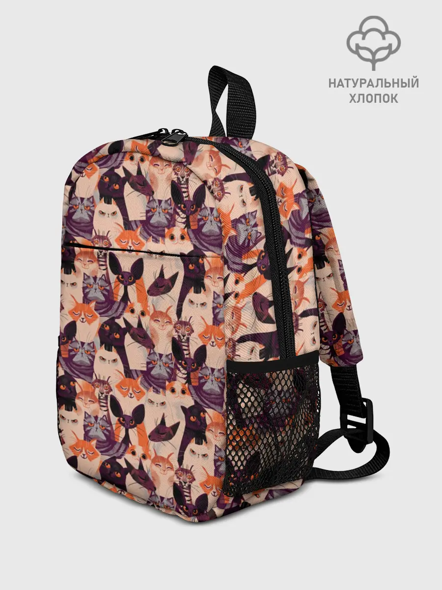Рюкзак детский / Мемные Коты Паттерн