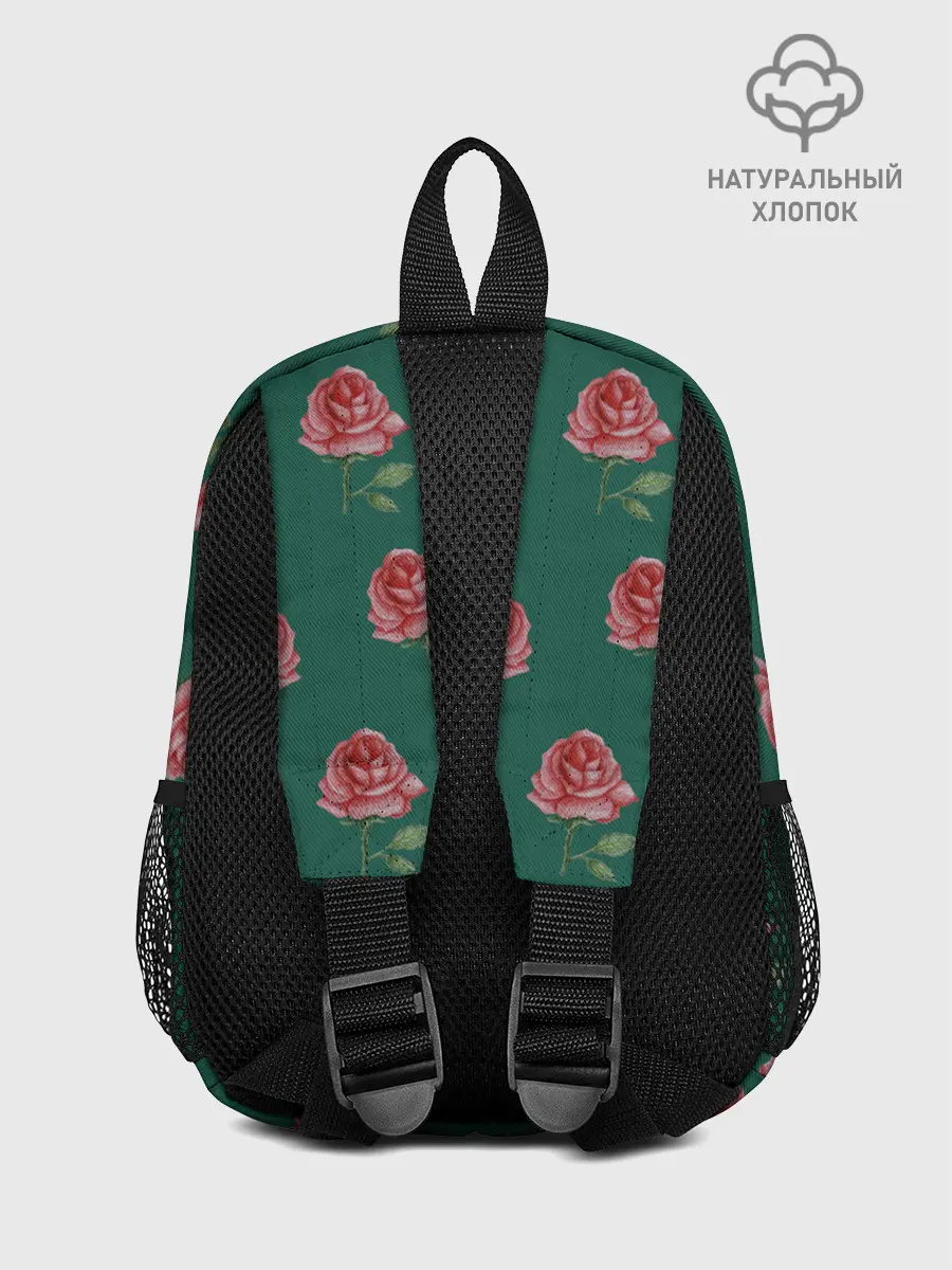 Рюкзак детский / Розы на зеленом фоне