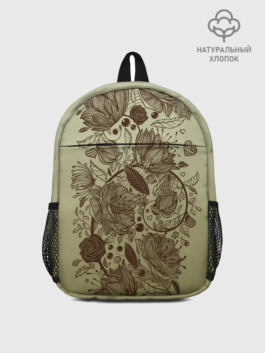 Рюкзак детский / чехол дудлинг цветы