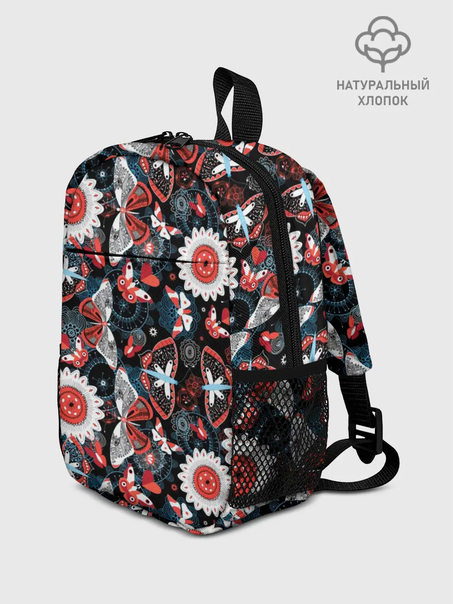 Рюкзак детский / Паттерн из Бабочек с Цветами