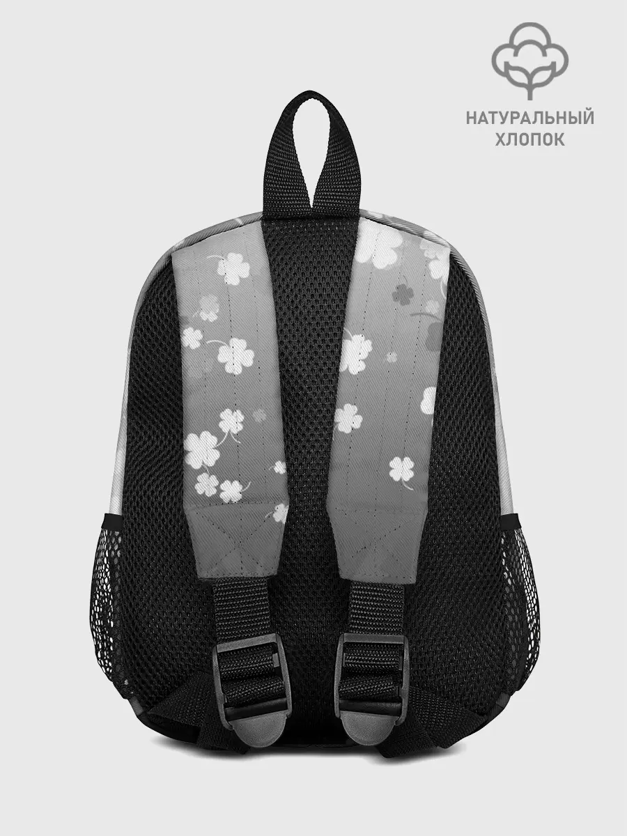 Рюкзак детский / Черный логотип Клевера на сером градиенте