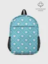 Рюкзак детский / Белые сердечки на голубом фоне