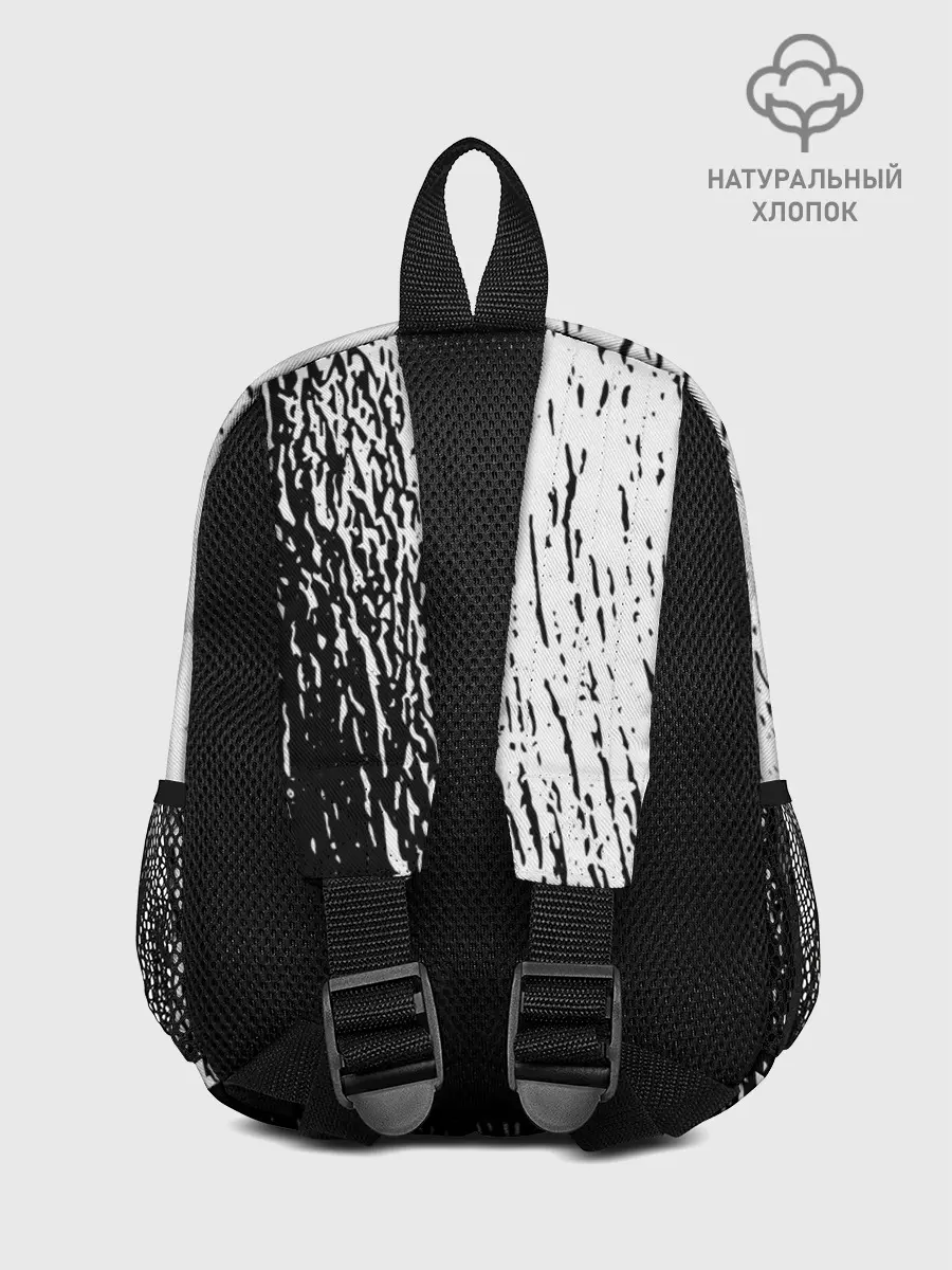 Рюкзак детский / Черный клевер на едко белом фоне