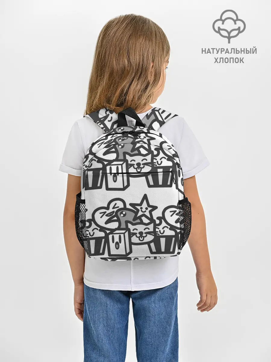 Рюкзак детский / Чёрно-белые дудлы