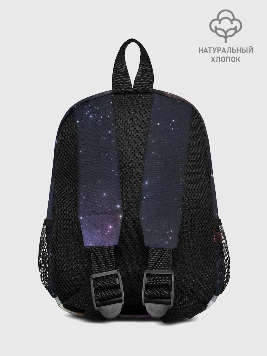 Рюкзак детский / Мопс на черепахе в космосе