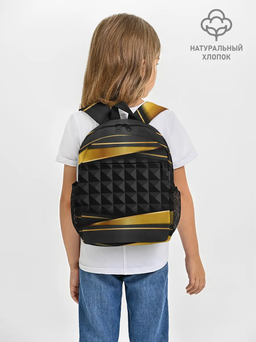 Рюкзак детский / 3D luxury black gold Плиты 3Д