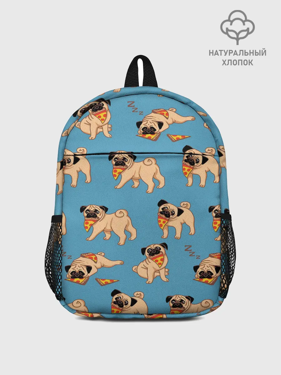 Рюкзак детский / Мопсы с пиццей