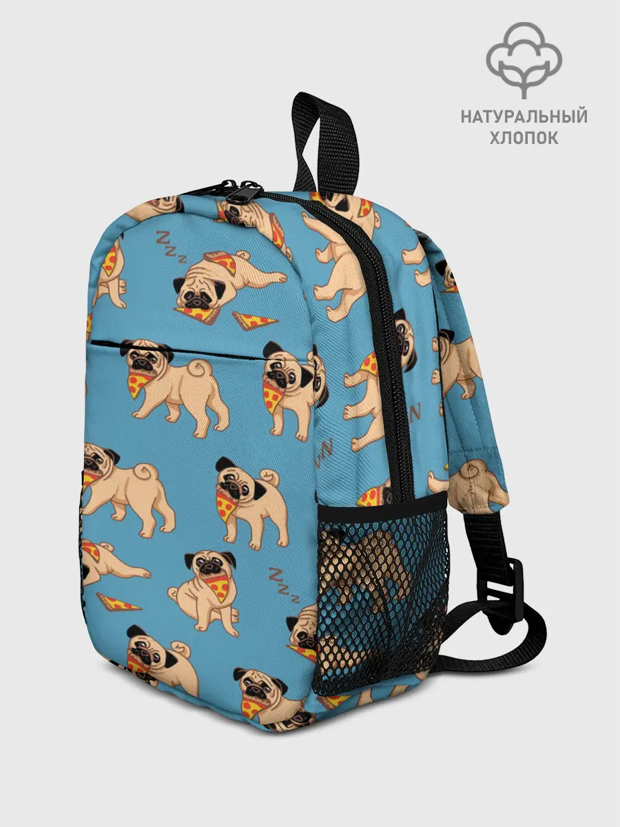 Рюкзак детский / Мопсы с пиццей