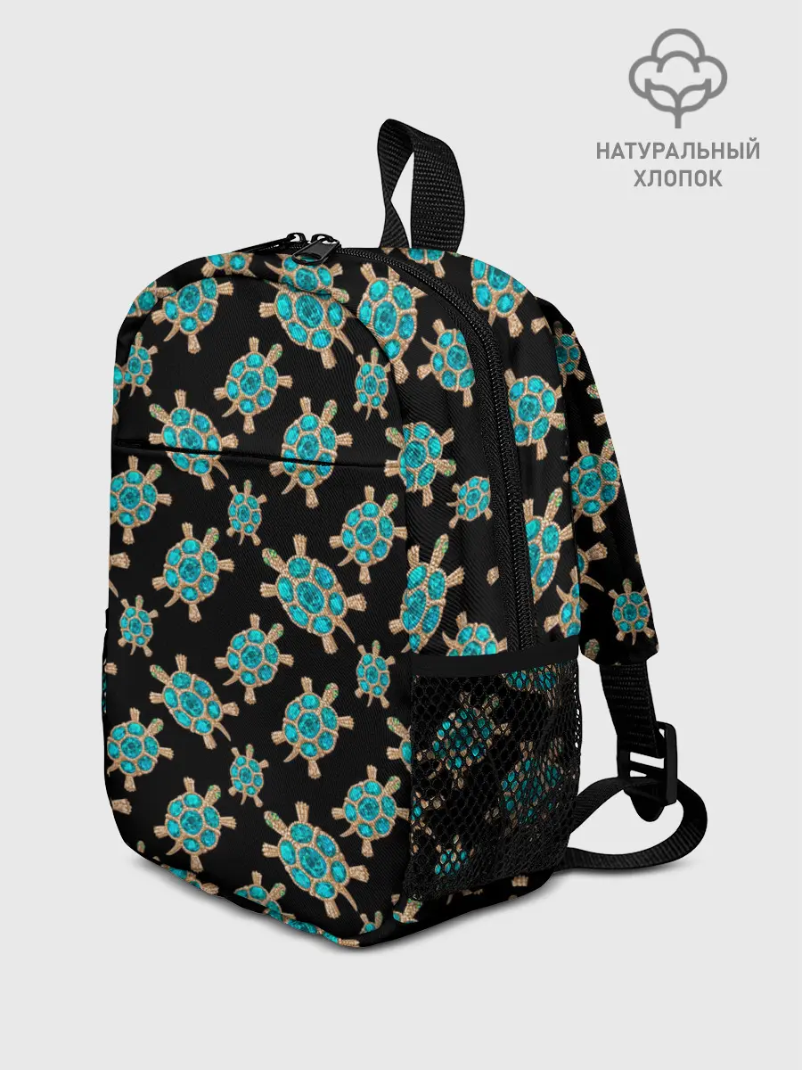 Рюкзак детский / Бирюзовые черепашки брошка