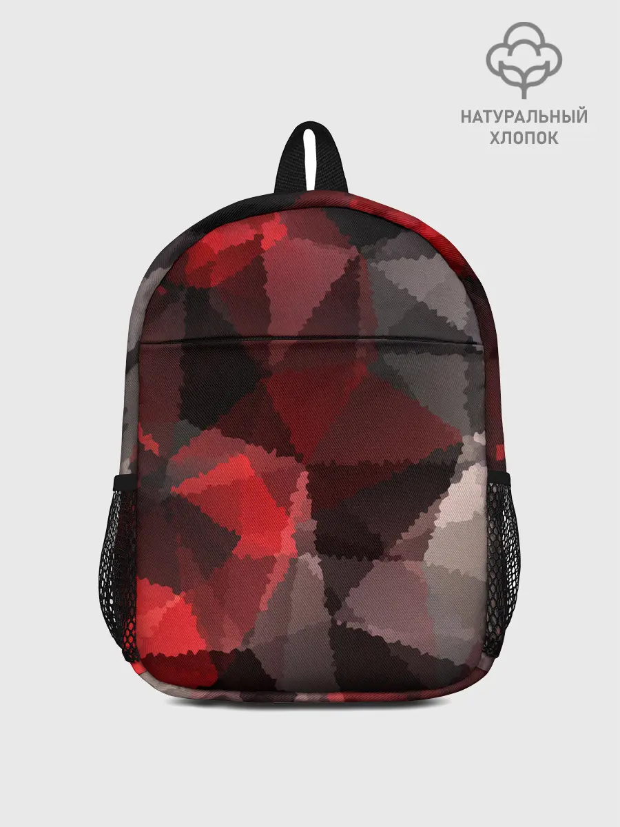 Рюкзак детский / Серо-красная абстракция