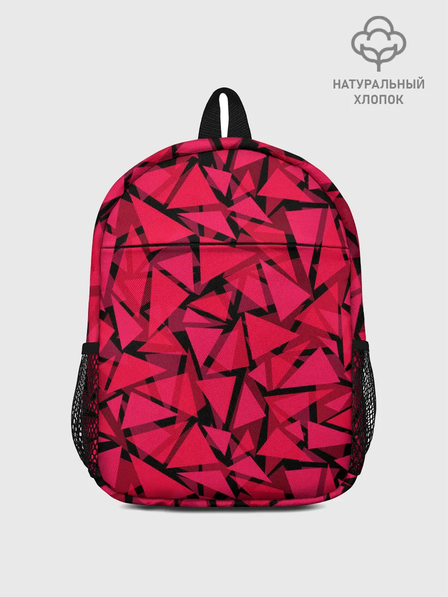 Рюкзак детский / Красно-черный полигональный
