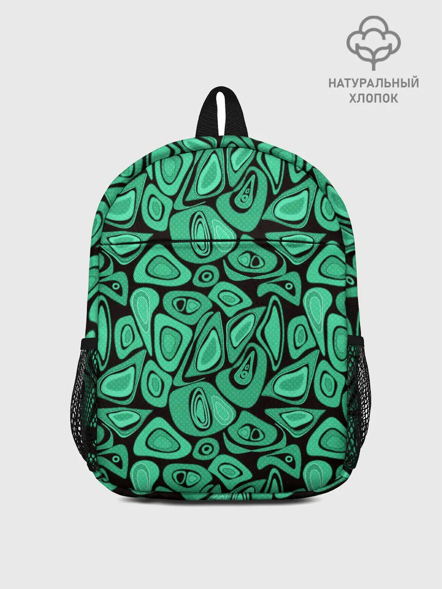 Рюкзак детский / Зеленый абстрактный узор