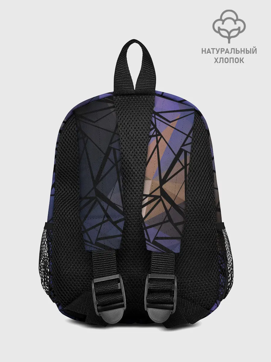 Рюкзак детский / Синий-бежевый абстрактный узор