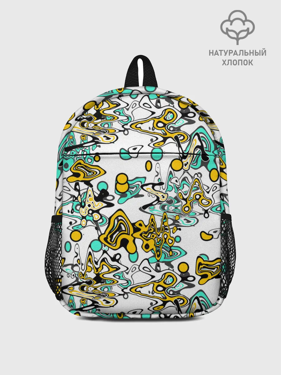 Рюкзак детский / Бирюзово-желтый узор