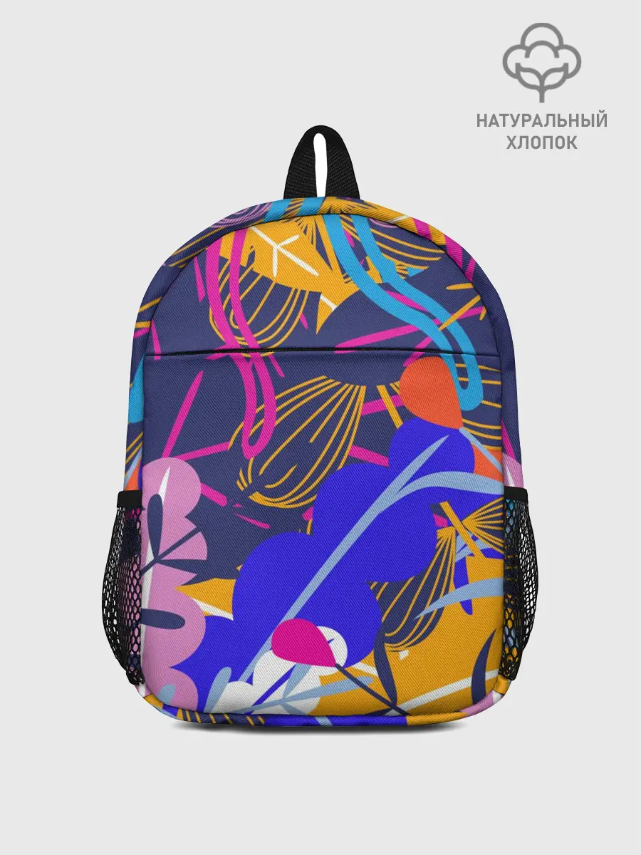 Рюкзак детский / листья цветы текстура паттэрн