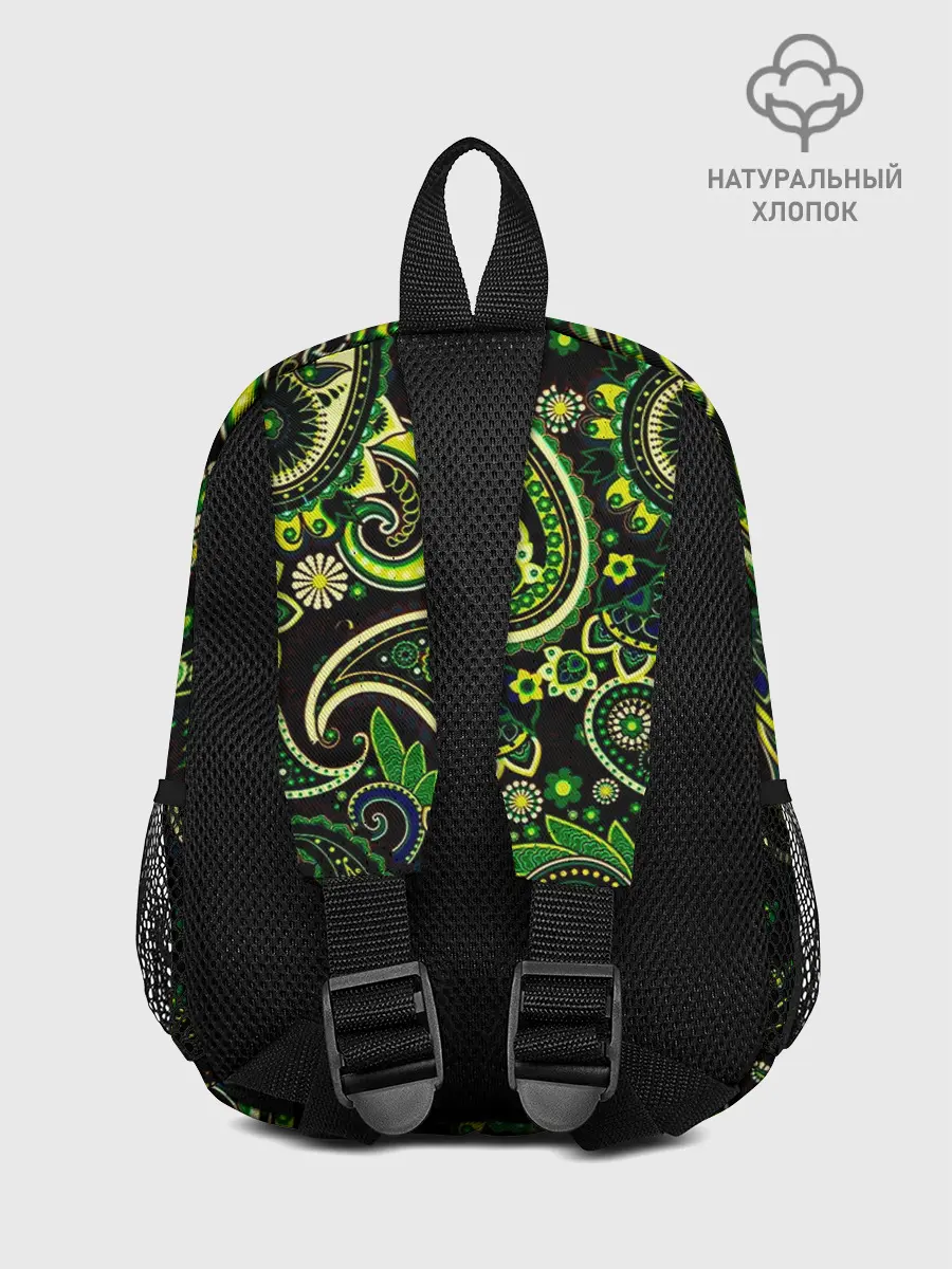Рюкзак детский / Ярко зеленые славянские узоры