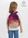 Рюкзак детский / Бежево-малиновый абстрактный