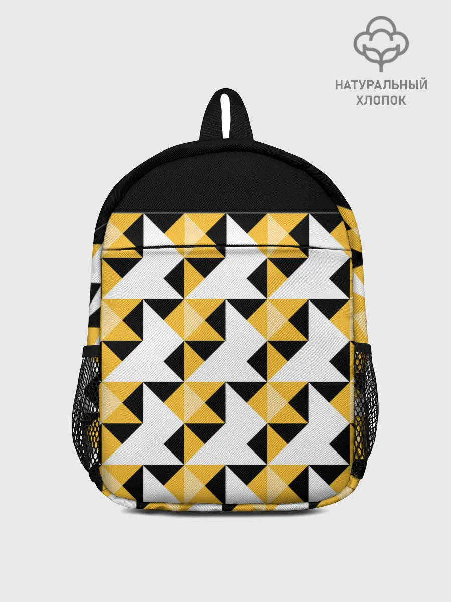 Рюкзак детский / Черно-желтый геометрический
