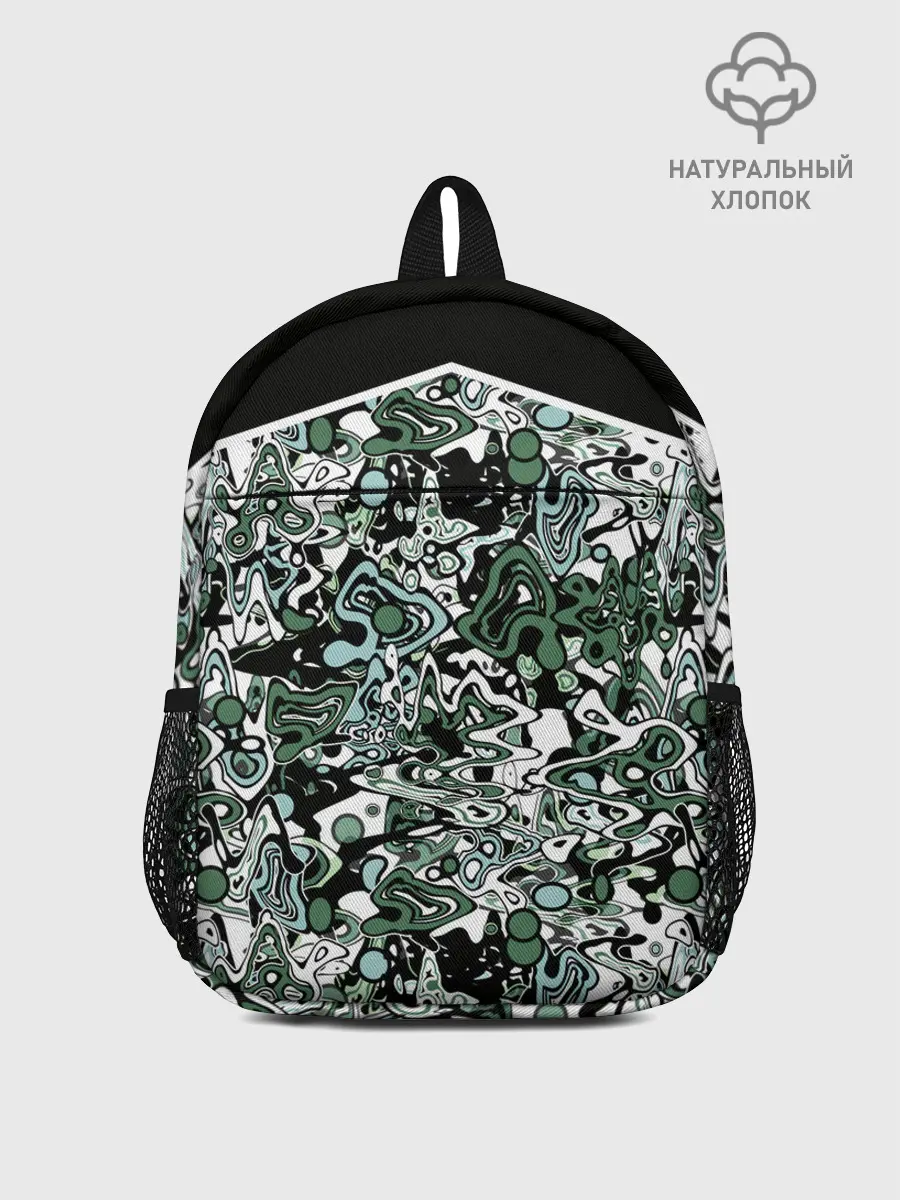 Рюкзак детский / Черно-зеленые каракули