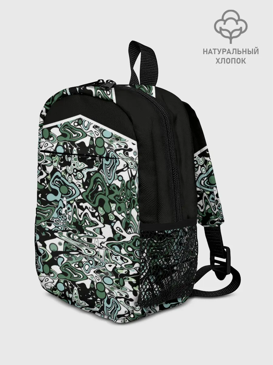 Рюкзак детский / Черно-зеленые каракули