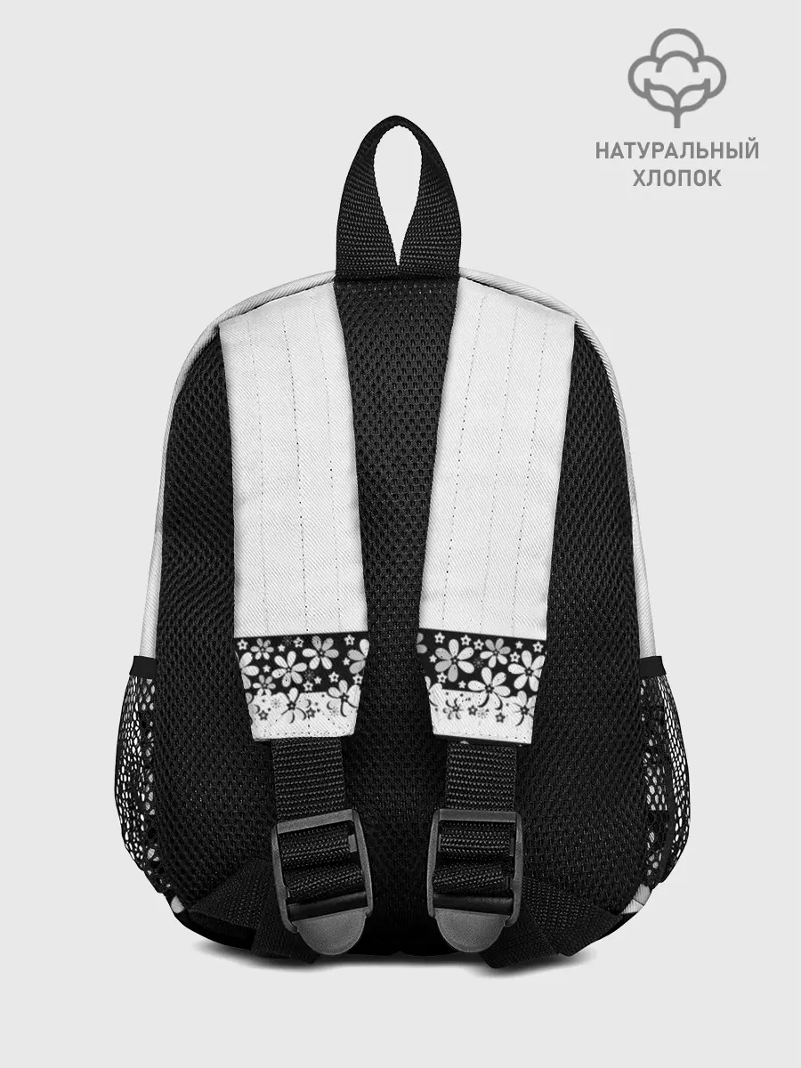 Рюкзак детский / Черно-белый цветочный принт