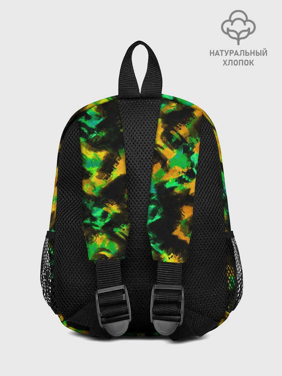 Рюкзак детский / Абстрактный желто-зеленый узор