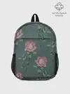 Рюкзак детский / Красные розы на зеленом фоне