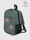 Рюкзак детский / Красные розы на зеленом фоне