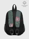 Рюкзак детский / Красные розы на зеленом фоне